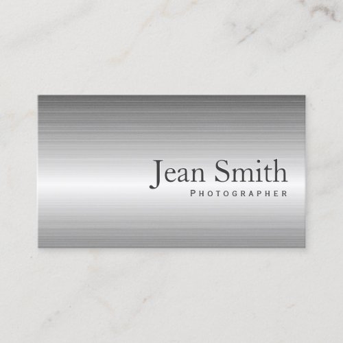 Plain Metal Photographer Business Card