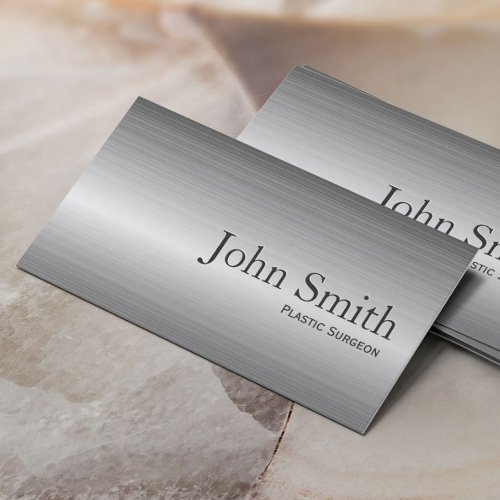 Plain Metal Plastic Surgeon Business Card