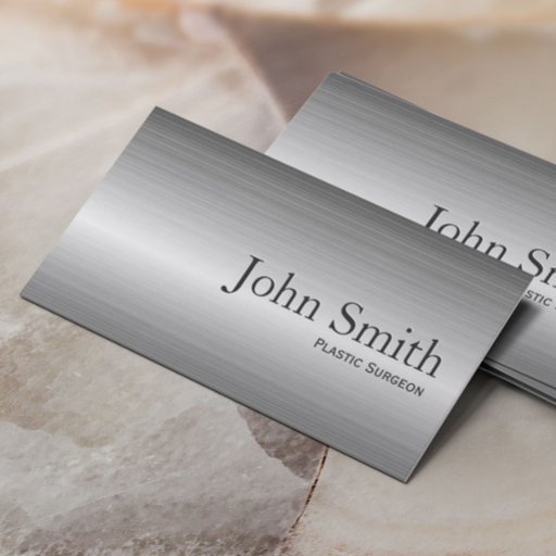 Customizable Plain Metal Plastic Surgeon Business Card