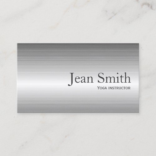 Plain Metal Yoga instructor Business Card