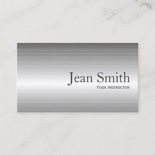 Customizable Plain Metal Yoga instructor Business Card