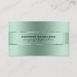 Plain Metallic Green Tint Stainless Steel Look Business Card