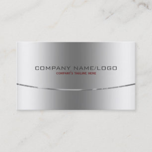 Plain Metallic Silver Design Stainless Steel 2 Business Card