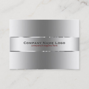 Plain Metallic Silver Design Stainless Steel Look Business Card