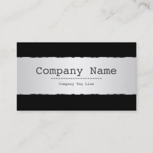 Plain Metallic Silver Design Stainless Steel Look Business Card