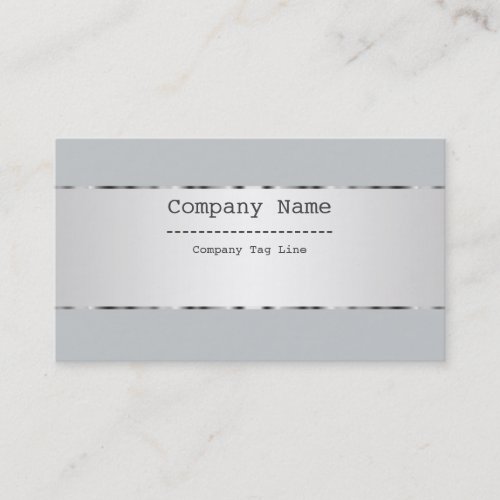 Plain Metallic Silver Design Stainless Steel Look Business Card