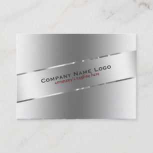 Plain Metallic Silver Design Stainless Steel Look Business Card