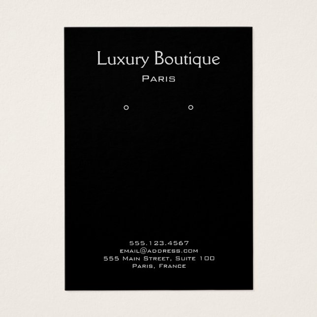 Plain Minimal Black   Jewelry Earring Display (Front)