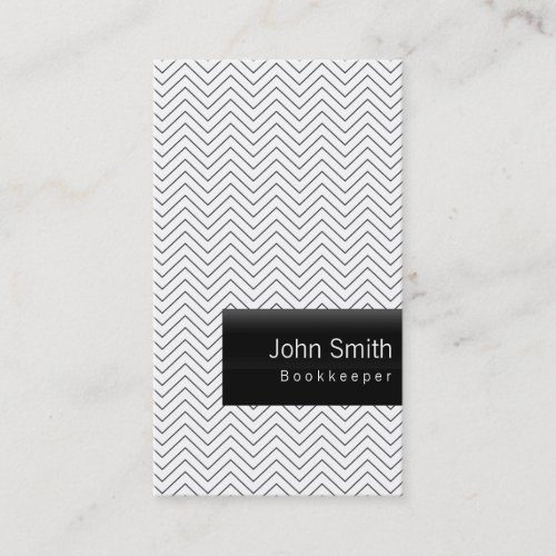 Plain Minimal Chevron Bookkeeper Business Card