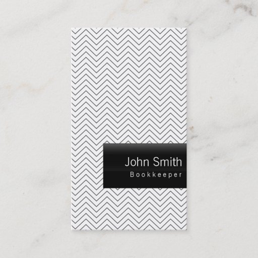 Customizable Plain Minimal Chevron Bookkeeper Business Card