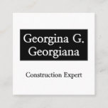 [ Thumbnail: Plain & Minimal Construction Expert Business Card ]
