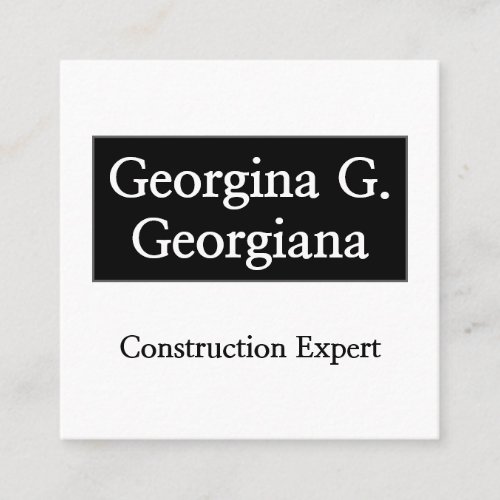 Plain  Minimal Construction Expert Business Card