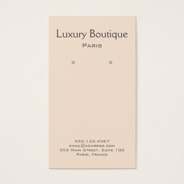 Plain Minimal Cream Jewelry Earring Display (Front)