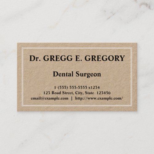 Plain  Minimal Dental Surgeon Business Card