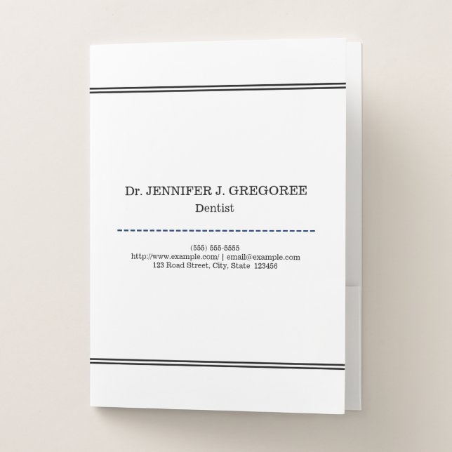 Plain & Minimal Dentist Pocket Folder (Front)