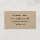 [ Thumbnail: Plain & Minimal Paediatrician Business Card ]