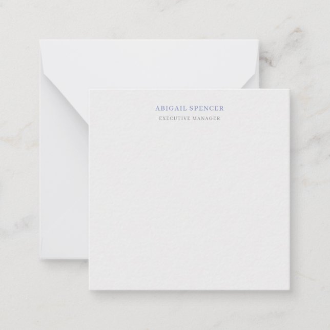 Plain Minimal Professional  Note Card (Front)