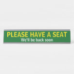 [ Thumbnail: Plain, Minimalist & Basic "Please Have a Seat" Desk Name Plate ]