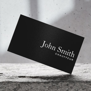 Plain Minimalist Black Chauffeur Professional Business Card