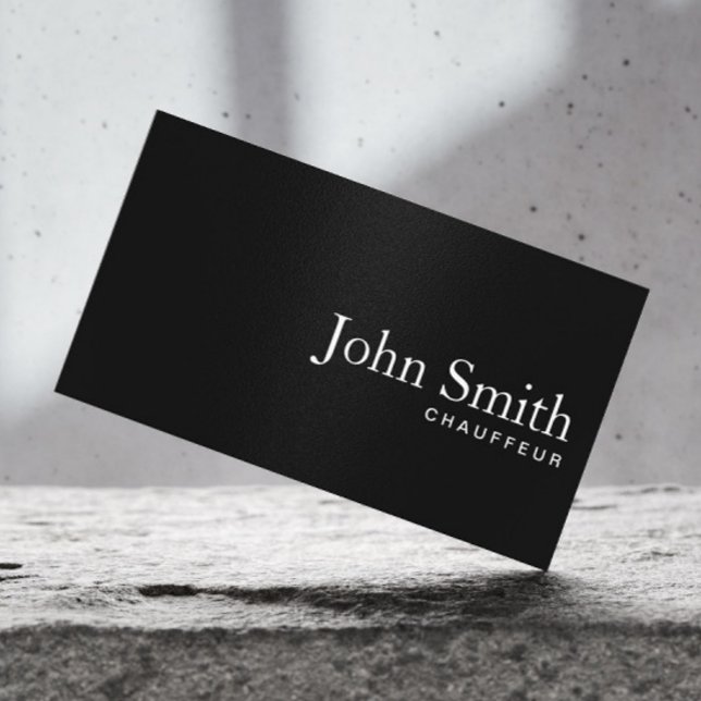 Plain Minimalist Black Chauffeur Professional Business Card (Creator Uploaded)