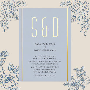Plain Minimalist Chic Modern Script Wedding Foil Invitation