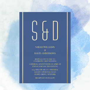 Plain Minimalist Chic Modern Script Wedding Foil Invitation