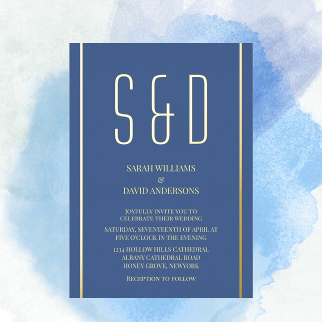 Plain Minimalist Chic Modern Script Wedding Foil Invitation (Creator Uploaded)