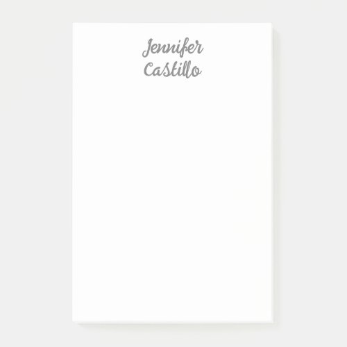 Plain Minimalist Classical Calligraphy Name Post_it Notes