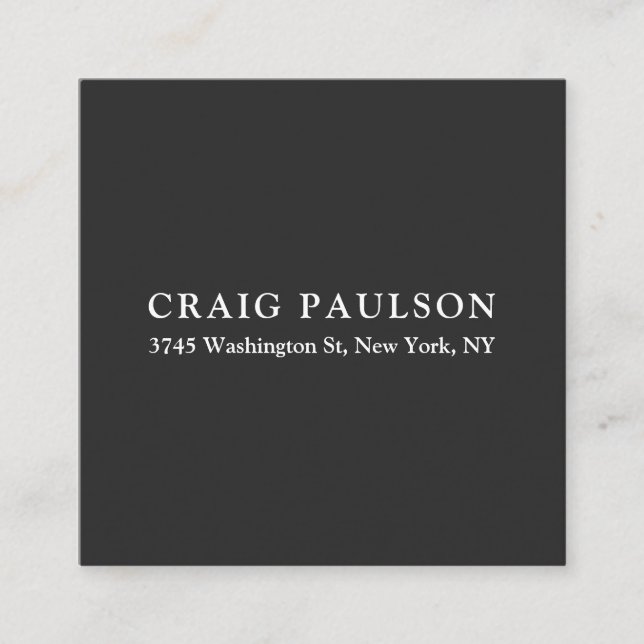 Plain Minimalist Elegant Classical Dark Grey Enclosure Card (Front)