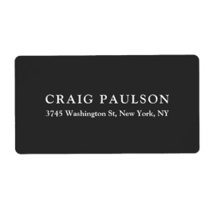 Plain Minimalist Elegant Classical Dark Grey Label