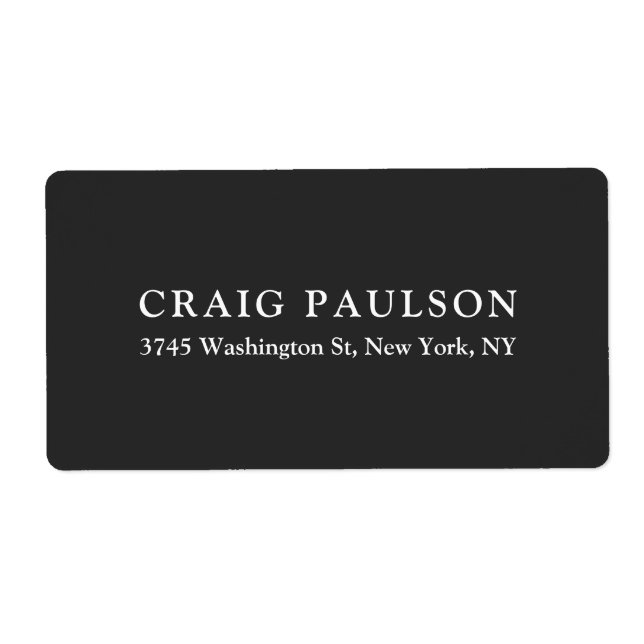 Plain Minimalist Elegant Classical Dark Grey Label (Front)