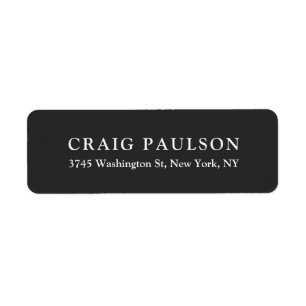 Plain Minimalist Elegant Classical Dark Grey Label