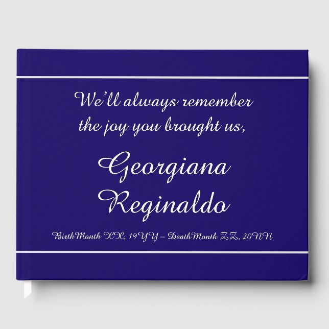 Plain & Minimalist Funeral Guestbook (Front)