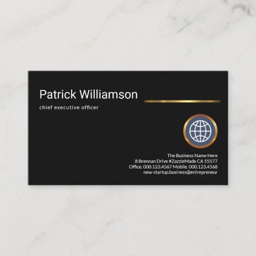 Plain Minimalist Gold Line CEO Startup Business Card