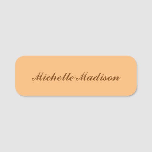 Plain Minimalist Modern Calligraphy  Name Tag