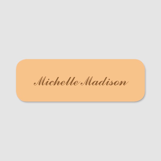 Plain Minimalist Modern Calligraphy  Name Tag (Front)
