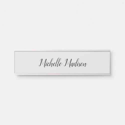 Plain Minimalist Modern Handwriting Calligraphy Door Sign