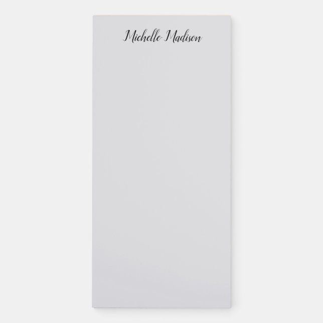 Plain Minimalist Modern Handwriting Calligraphy Magnetic Notepad (Front)