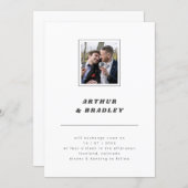 Plain Minimalist Photo Wedding Invitation (Front/Back)