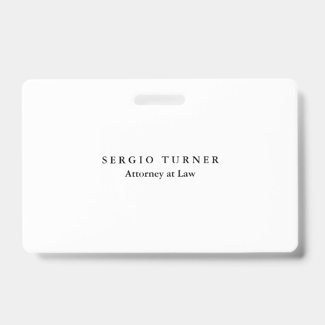 Plain Minimalist Professional Attorney at Law Badge (Front)