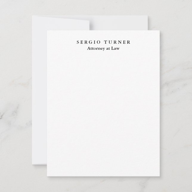 Plain Minimalist Professional Attorney at Law RSVP Card (Front)