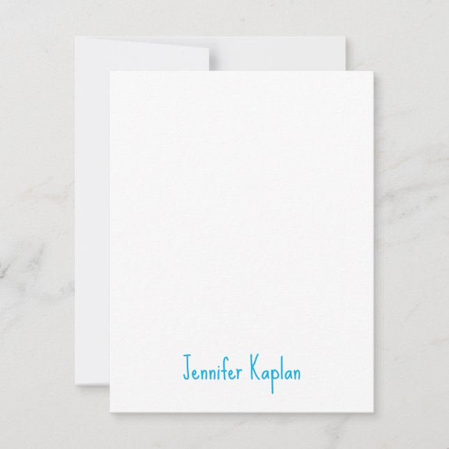 Plain Minimalist Professional Casual Handwriting Note Card (Front)