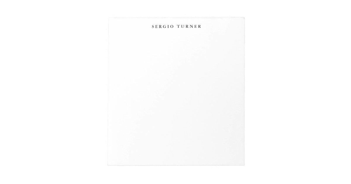 Plain Minimalist Professional Modern Simple Notepad | Zazzle