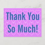 [ Thumbnail: Plain, Minimalist "Thank You So Much!" Postcard ]