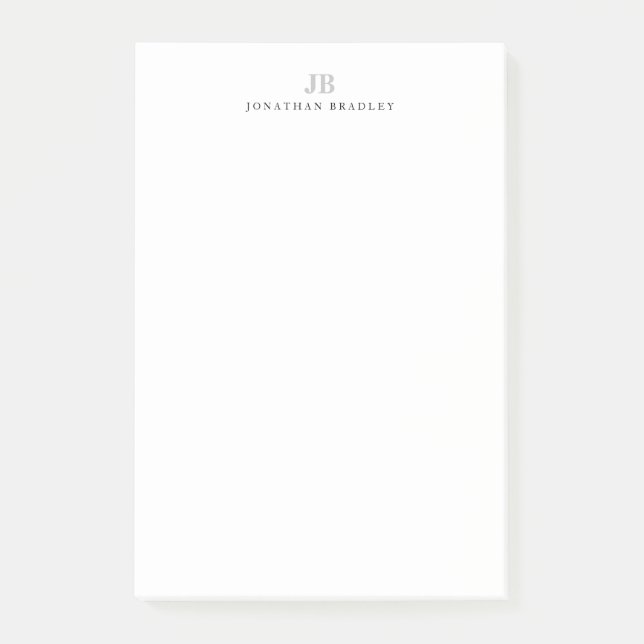 Plain Minimalist Two Letter Monogram Name Post-it Notes (Front)