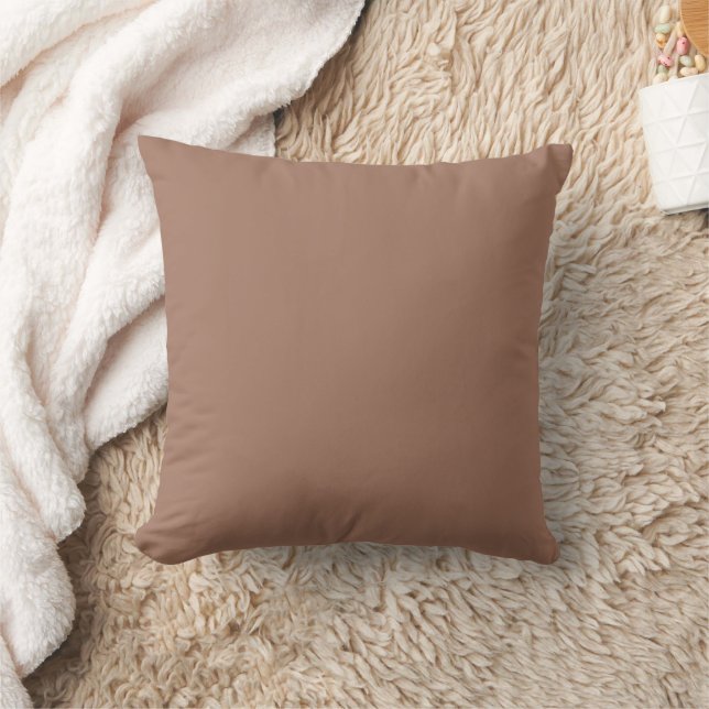 Plain Mocha Mousse Brown Color 2025 Throw Pillow (Blanket)