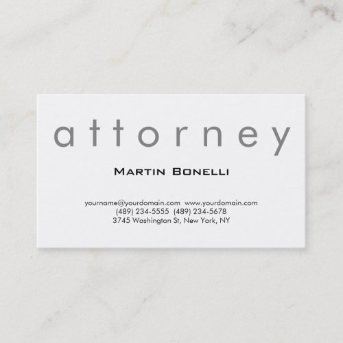 Plain Modern Attorney at Law Business Card