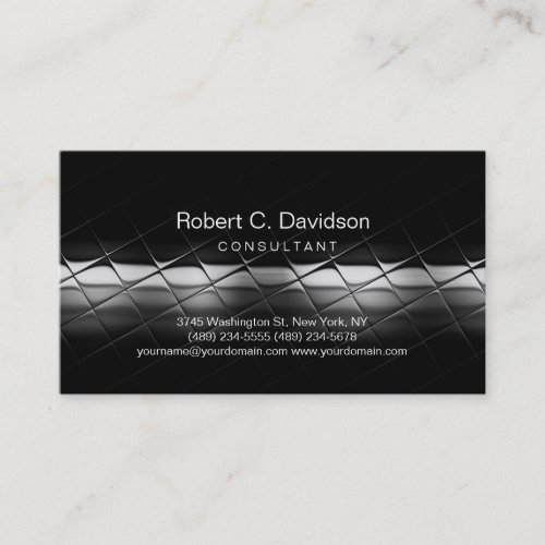 Plain Modern Black Grey Consultant Business Card