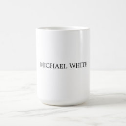 Plain Modern Black &amp; White Minimalist Coffee Mug