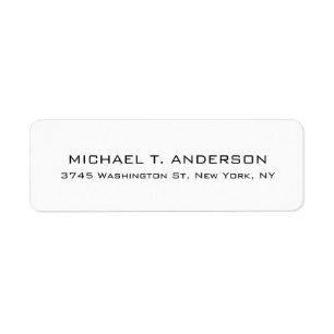 Plain Modern Black White Minimalist Label